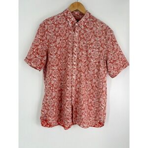 Jack Spade New York Mens XL Multi Linen Cotton Short Sleeve Vacation Resortwear